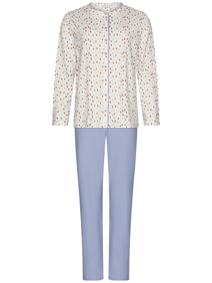 Katoenen doorknooppyjama pastel stippen