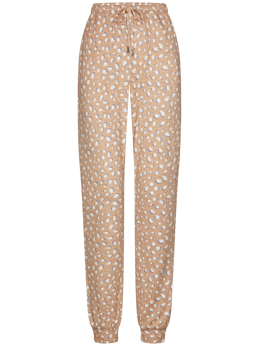 Perzikfleece pyjamabroek speelse vlekken