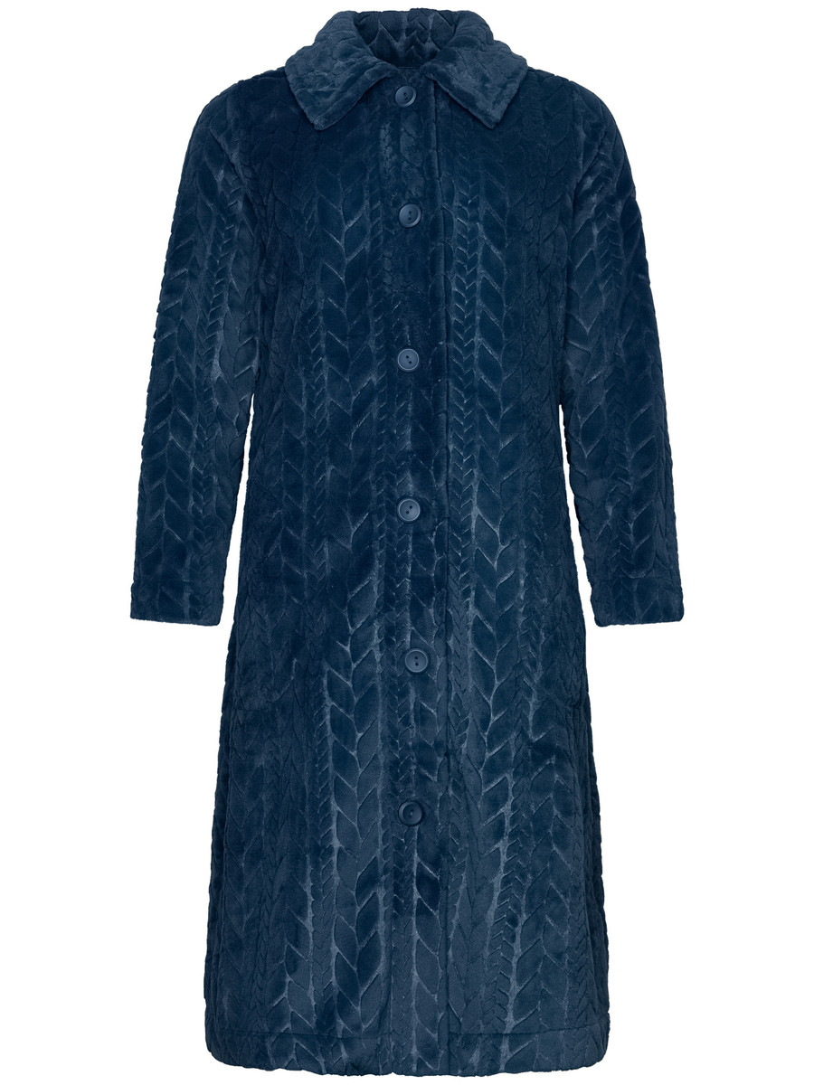 Duurzame fleece badjas marineblauw