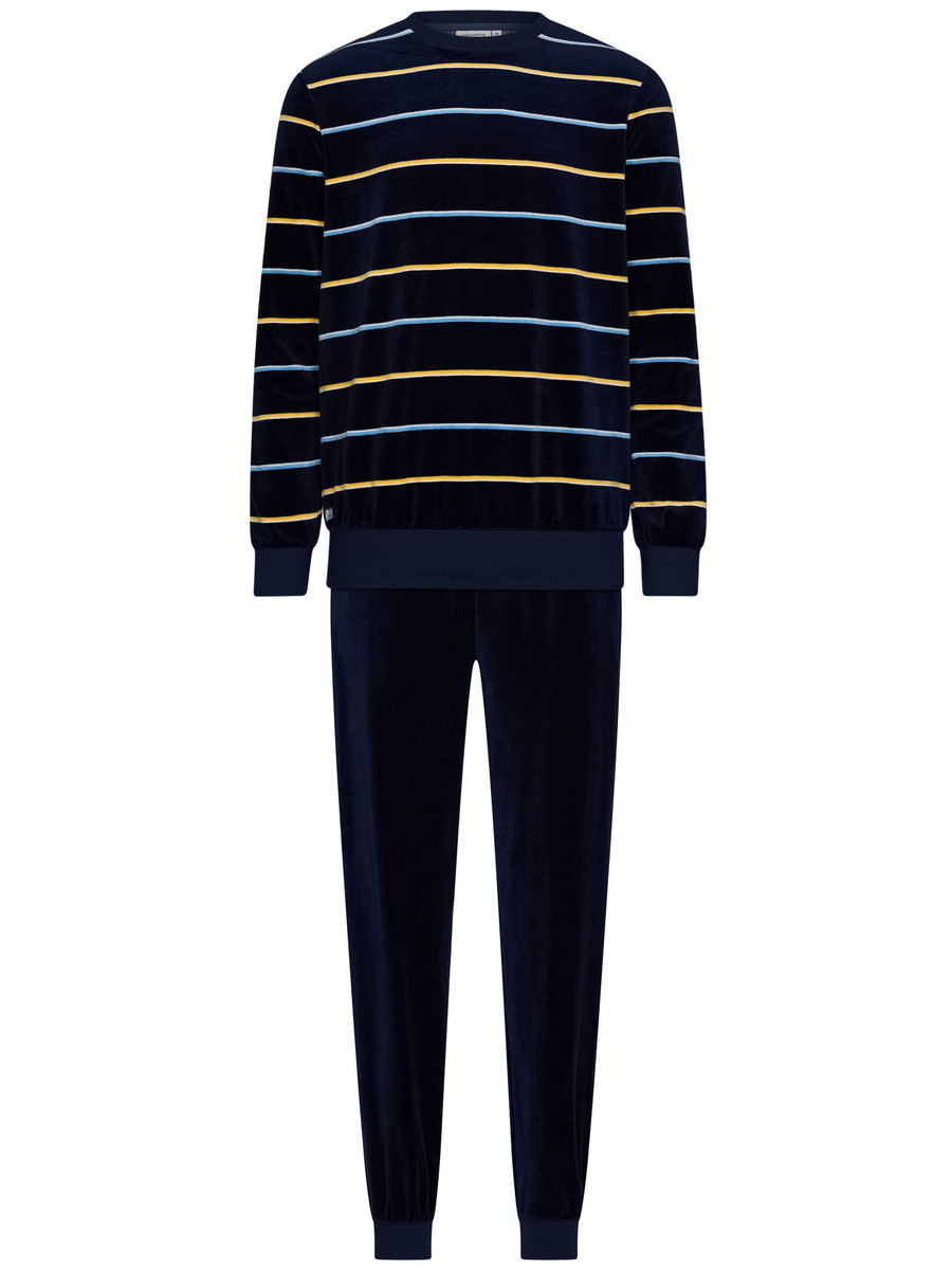 Velours heren pyjama strepen