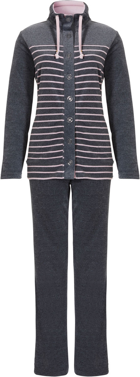 Grijs velours huispak dames Pastunette