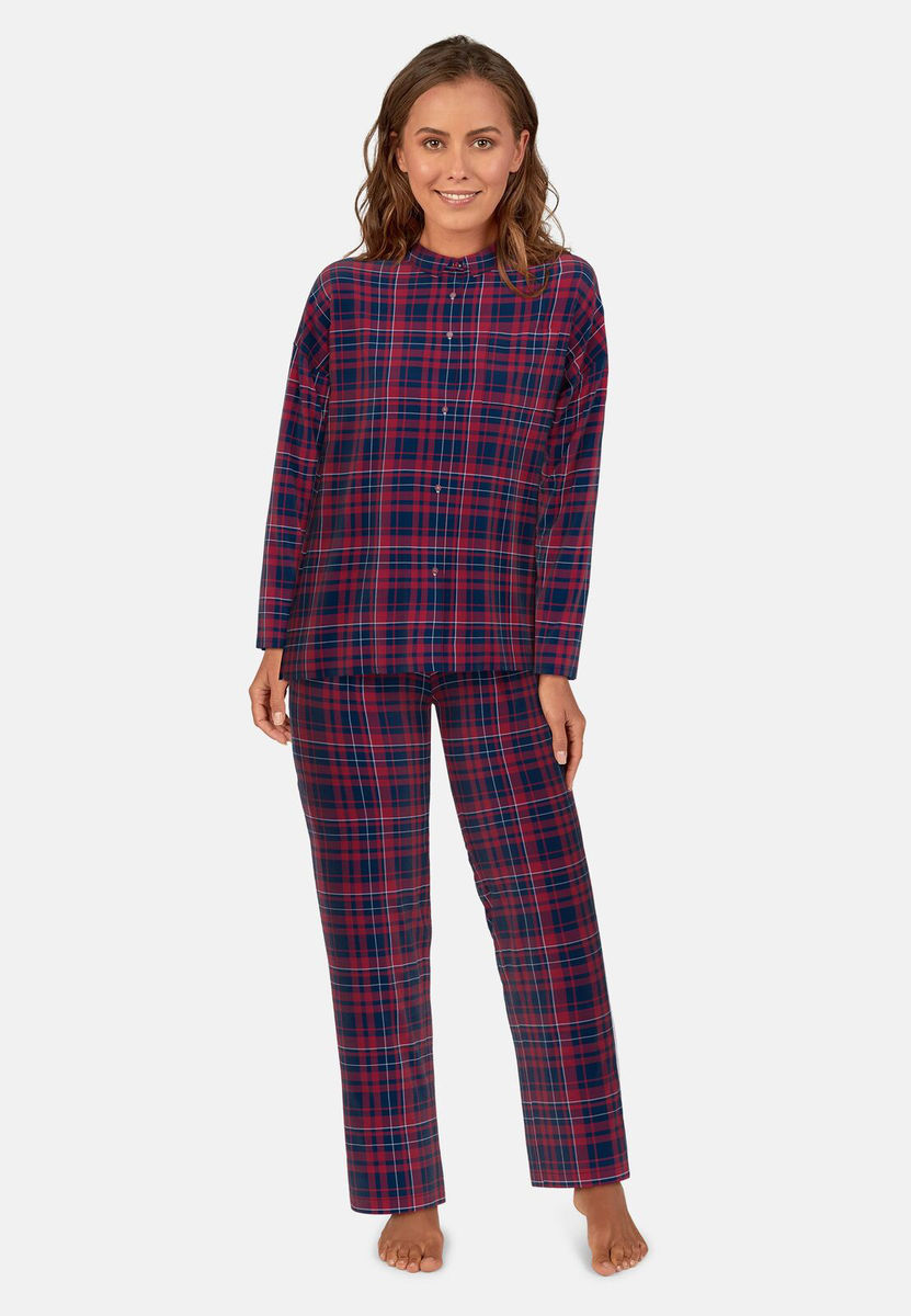 Flanellen geruite dames pyjama Tom Tailor