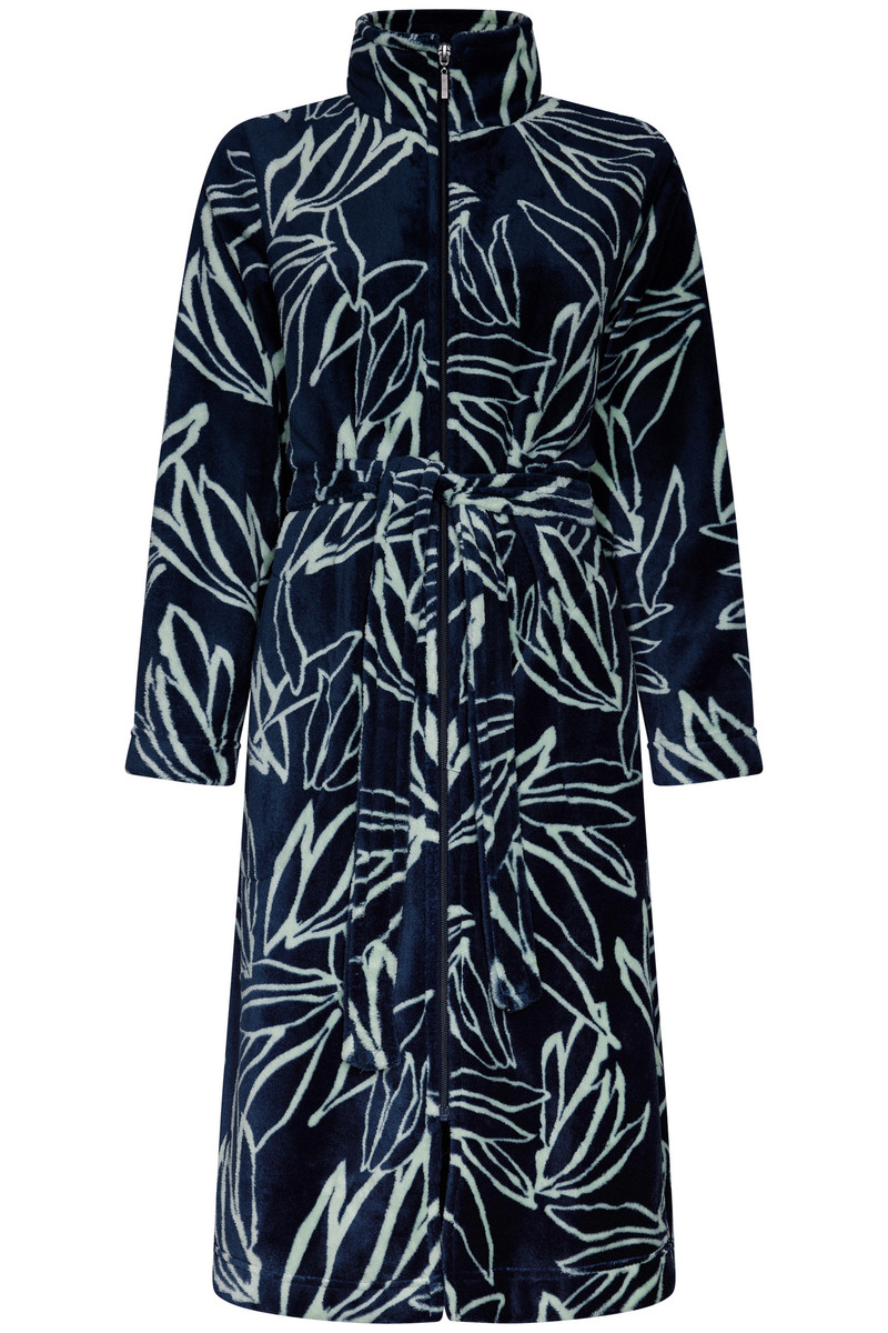 Nachtblauwe fleece badjas duurzaam