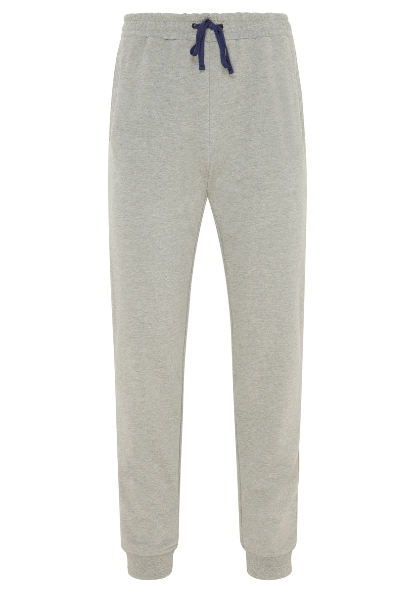 Heren joggingbroek met boorden grijs