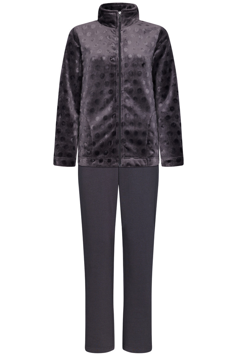 Duurzaam donkergrijs huispak fleece