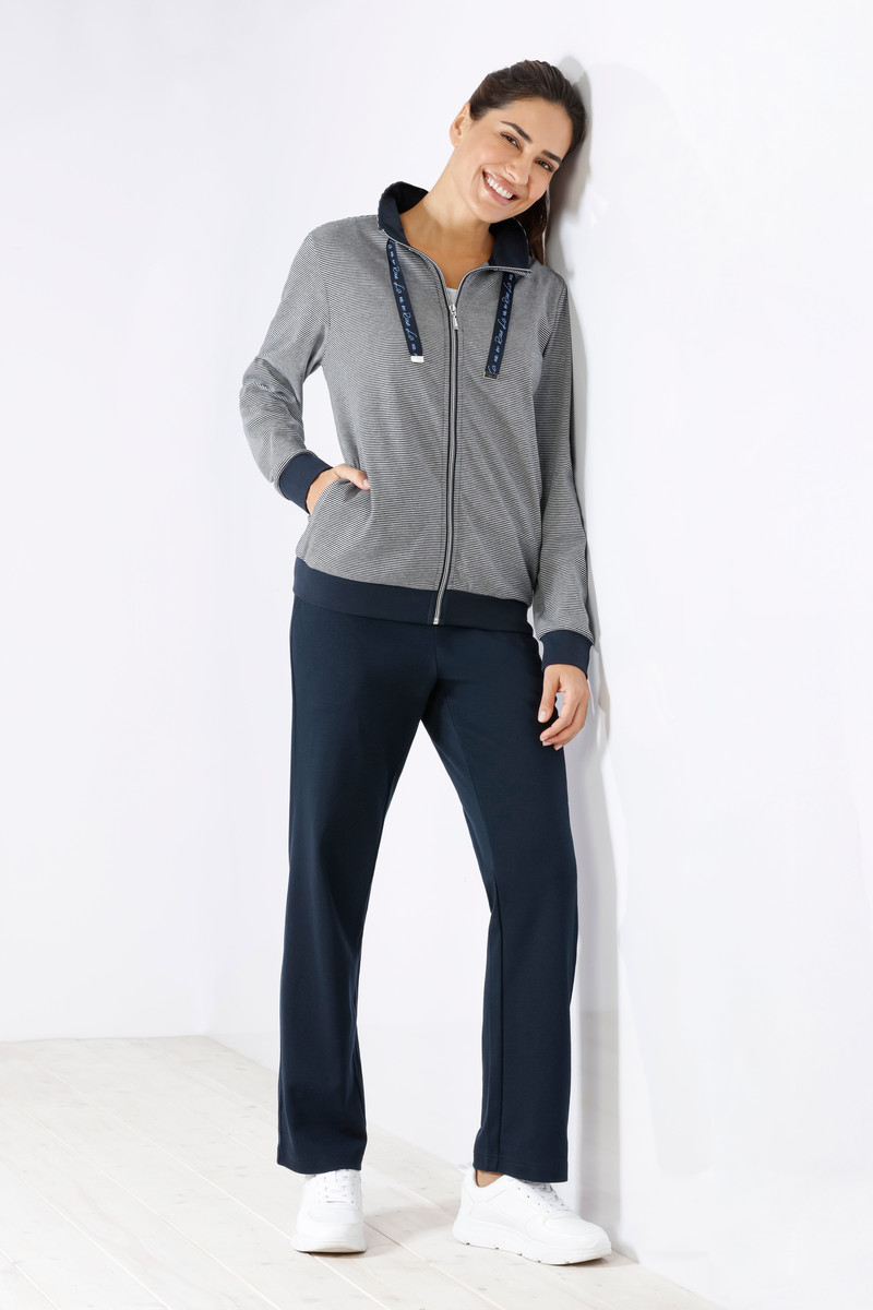 Dames huispak Hajo donkerblauw interlock