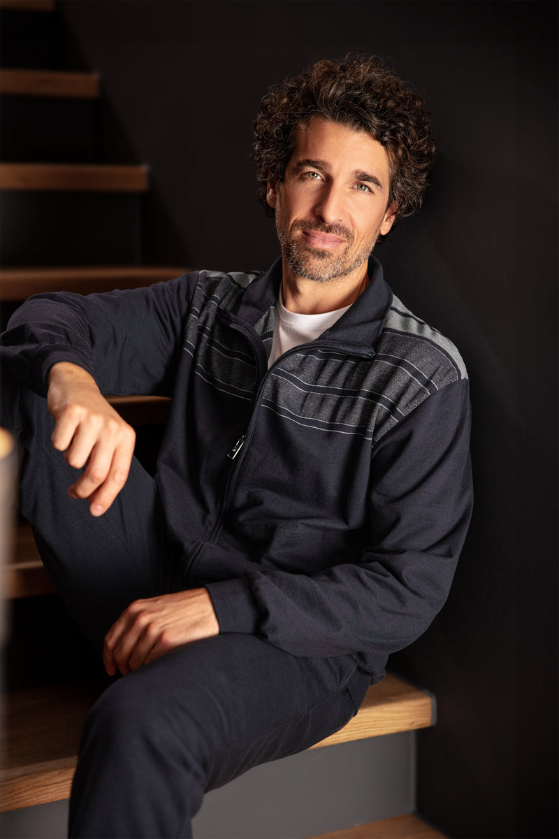 Navy blauw herenhuispak Hajo