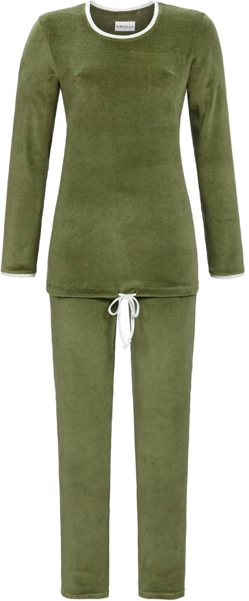 Badstoffen pyjama groen Ringella
