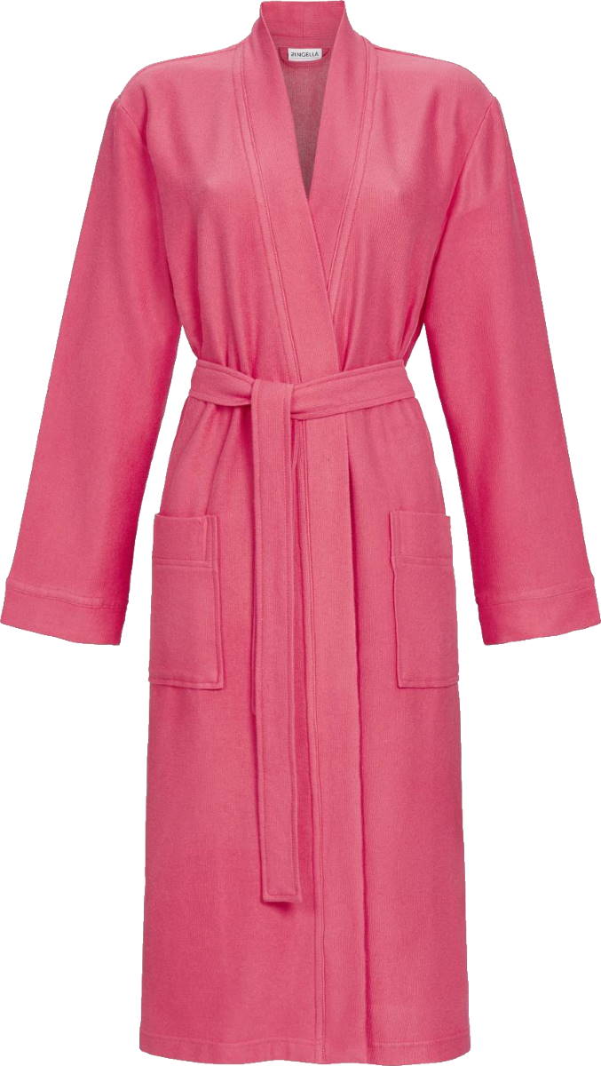Flamingoroze uniseks badjas badstof