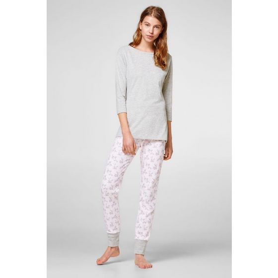 Dames pyjama van Esprit grijs roze