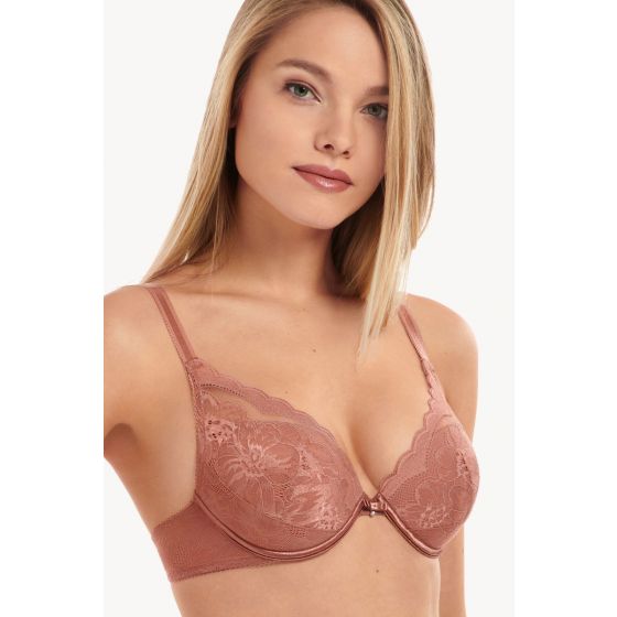 Bruin-rode push-up bh Lisca Evelyn A - D