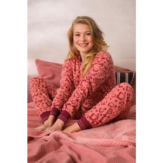 Fleece panterprint pyjama Pastunette