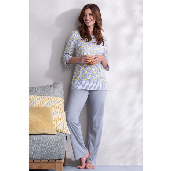 Lichtgrijze dames pyjama Pastunette