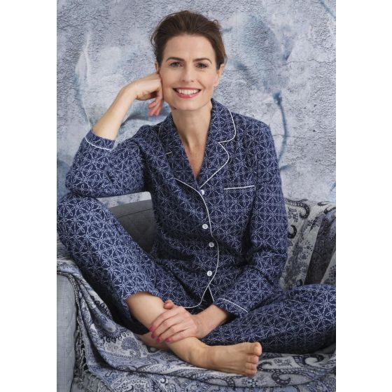 Flanellen doorknoop pyjama Kim