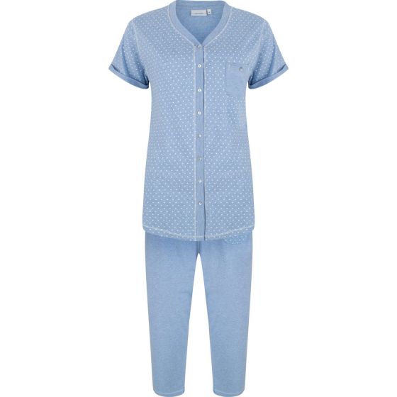 Pyjama met knoopjes blauw Pastunette