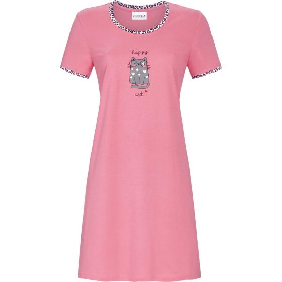 Happy Cat nachthemd roze