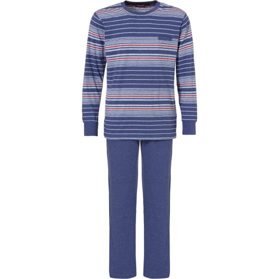 Pastunette heren pyjama blauw gestreept