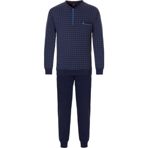 Heren pyjama blauw met patroon Robson