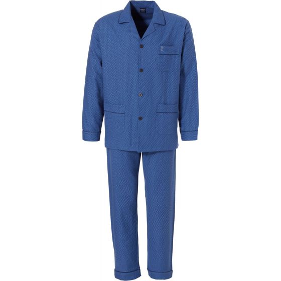 Flanellen Robson heren pyjama blauw