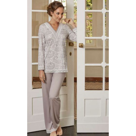 Pyjama dames Ringella met grijs patroon