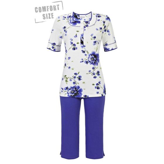 Ringella dames pyjama blauwe bloemen