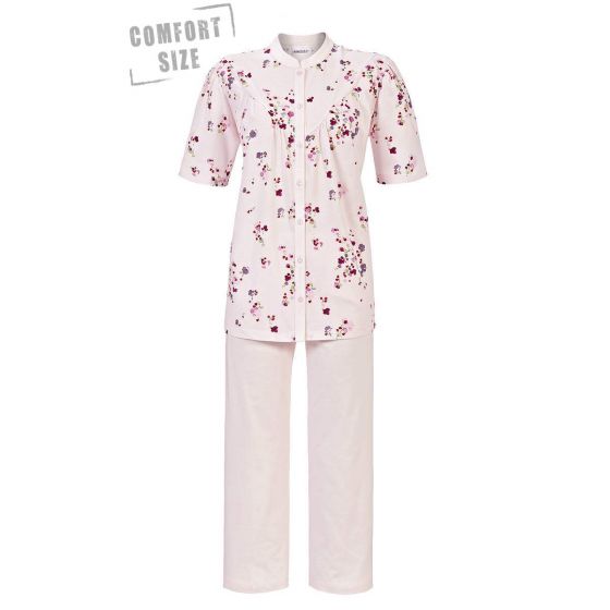 Klassieke roze doorknoop pyjama bloemen van Ringella