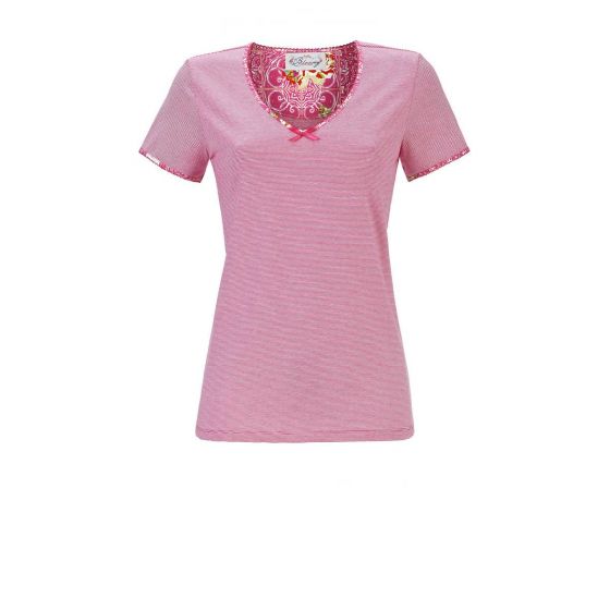Pyjamashirt roze gestreept Bloomy van Ringella