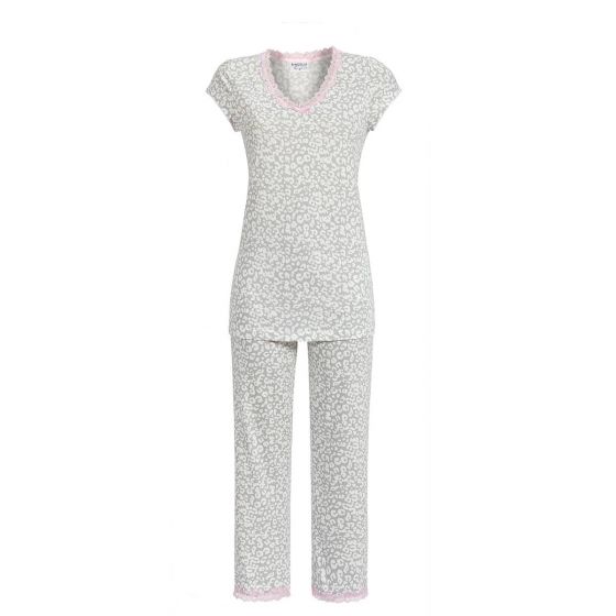 Ringella pyjama grijs met wit patroon
