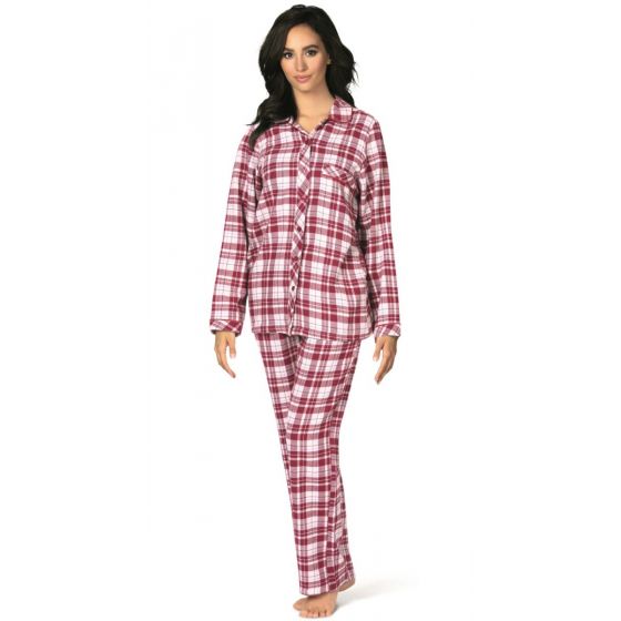 Flanellen doorknoop pyjama Comtessa