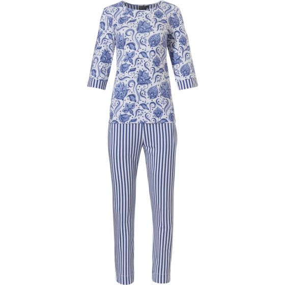 Blauwe bloemen pyjama Pastunette