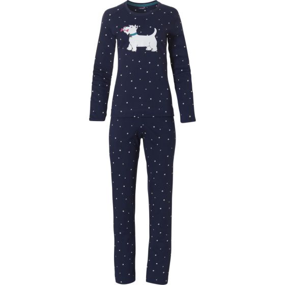 Blauwe katoenen pyjama hond