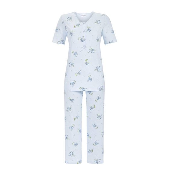 Bloemen pyjama pastelblauw Ringella