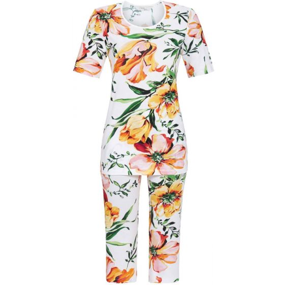 Oranje bloemen pyjama Ringella