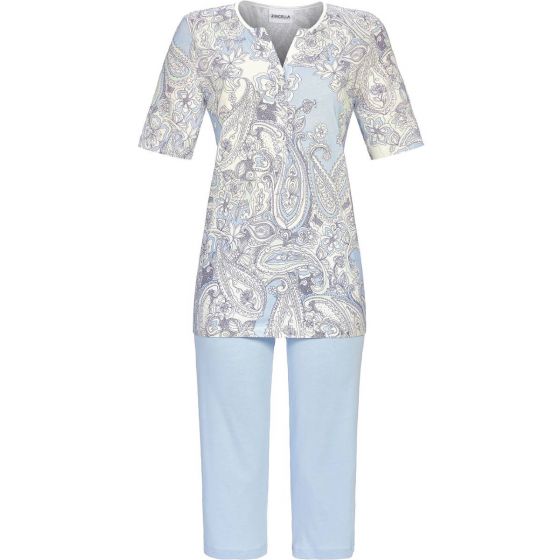 Pyjama bloemen paisley blauw
