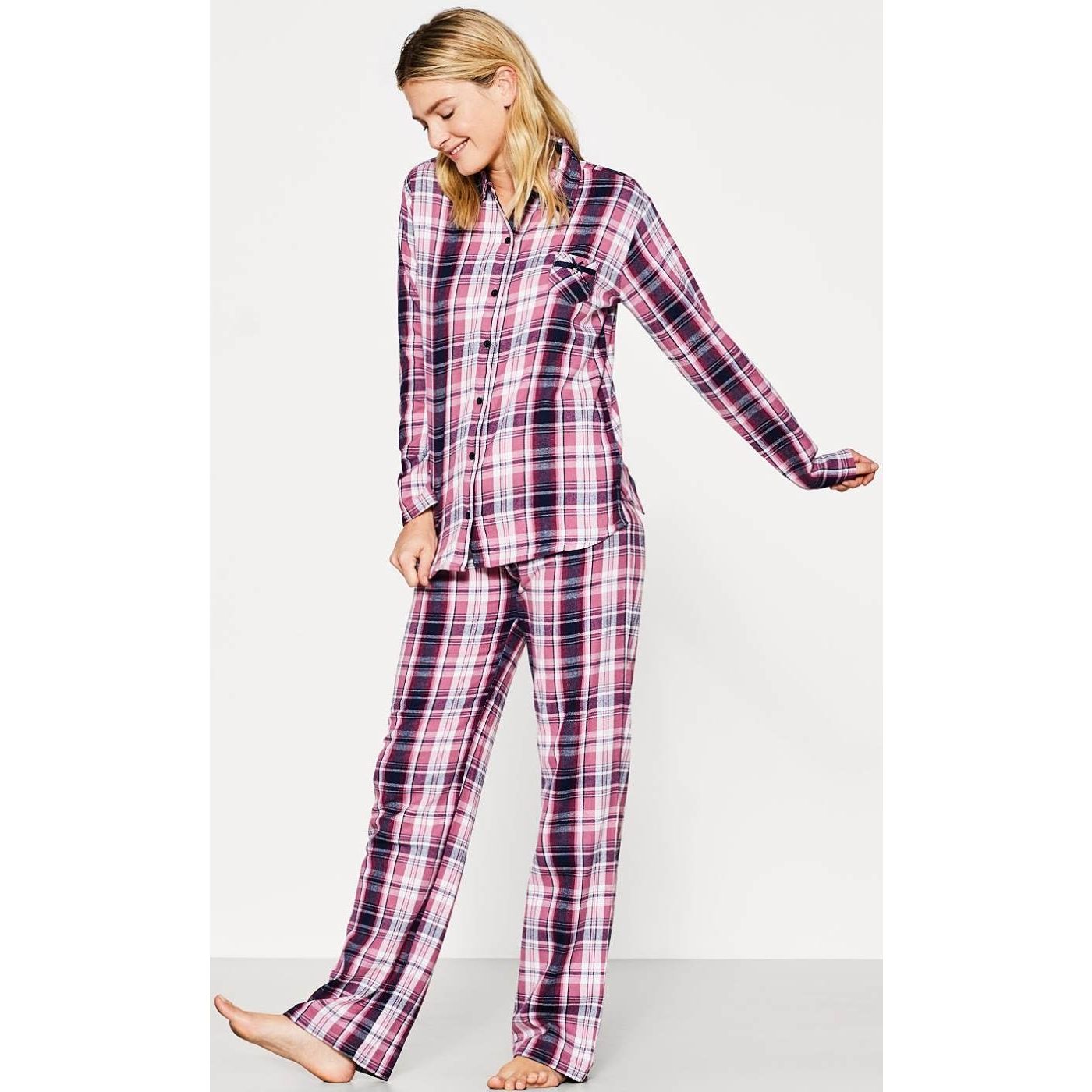 pakket rook federatie Roze flanellen pyjama van Esprit | Online de mooiste pyjama's, nachthemden,  ondermode en meer