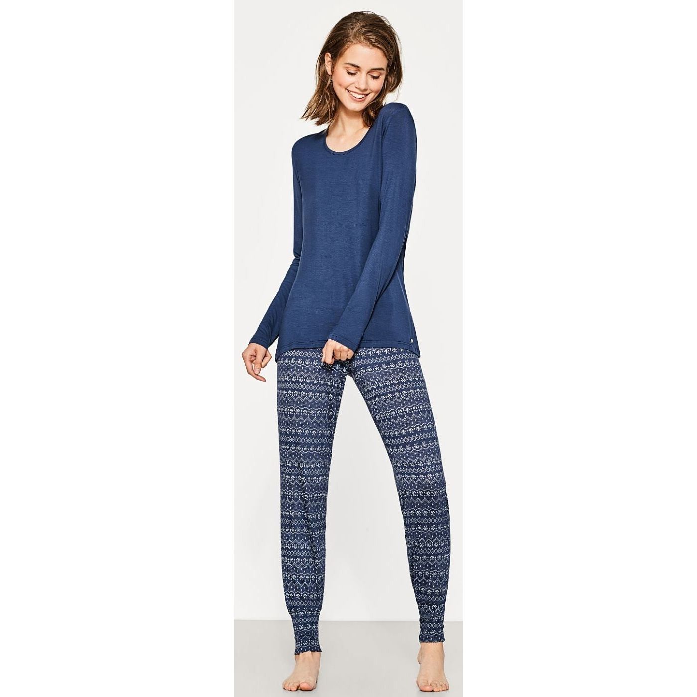 Esprit 2-delige Pyjama Voor in het Blauw Dames Kleding voor voor Nachtmode voor Pyjamas 