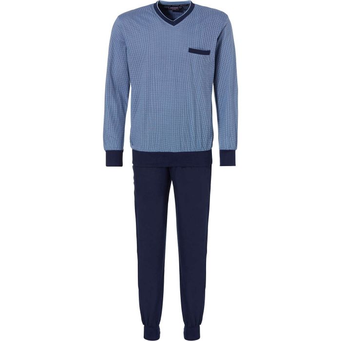 Blauwe heren pyjama Pastunette
