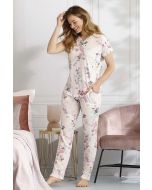 Pyjama waterverf bloemen Pastunette