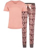 Roze dames pyjama luipaard