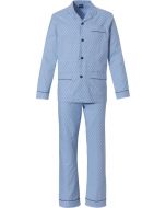 Robson flanellen doorknoop pyjama licht blauw
