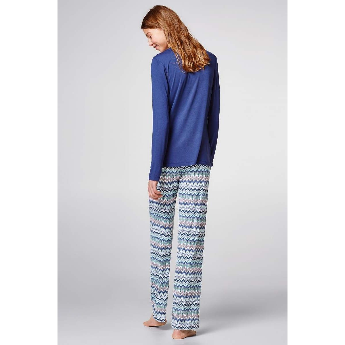 Blauwe dames pyjama zigzagmotief Esprit | Bestel eenvoudig online ...