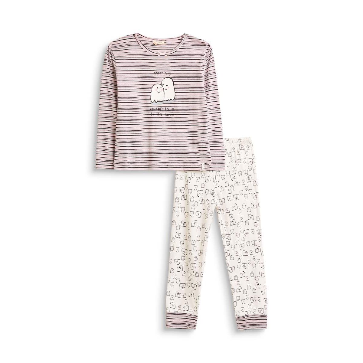 Spooky maar schattige roze vleermuis doodskist grijs thermische pyjama Halloween pyjama voor meisjes Kleding Meisjeskleding Pyjamas & Badjassen Pyjama Sets thermische pyjama's 