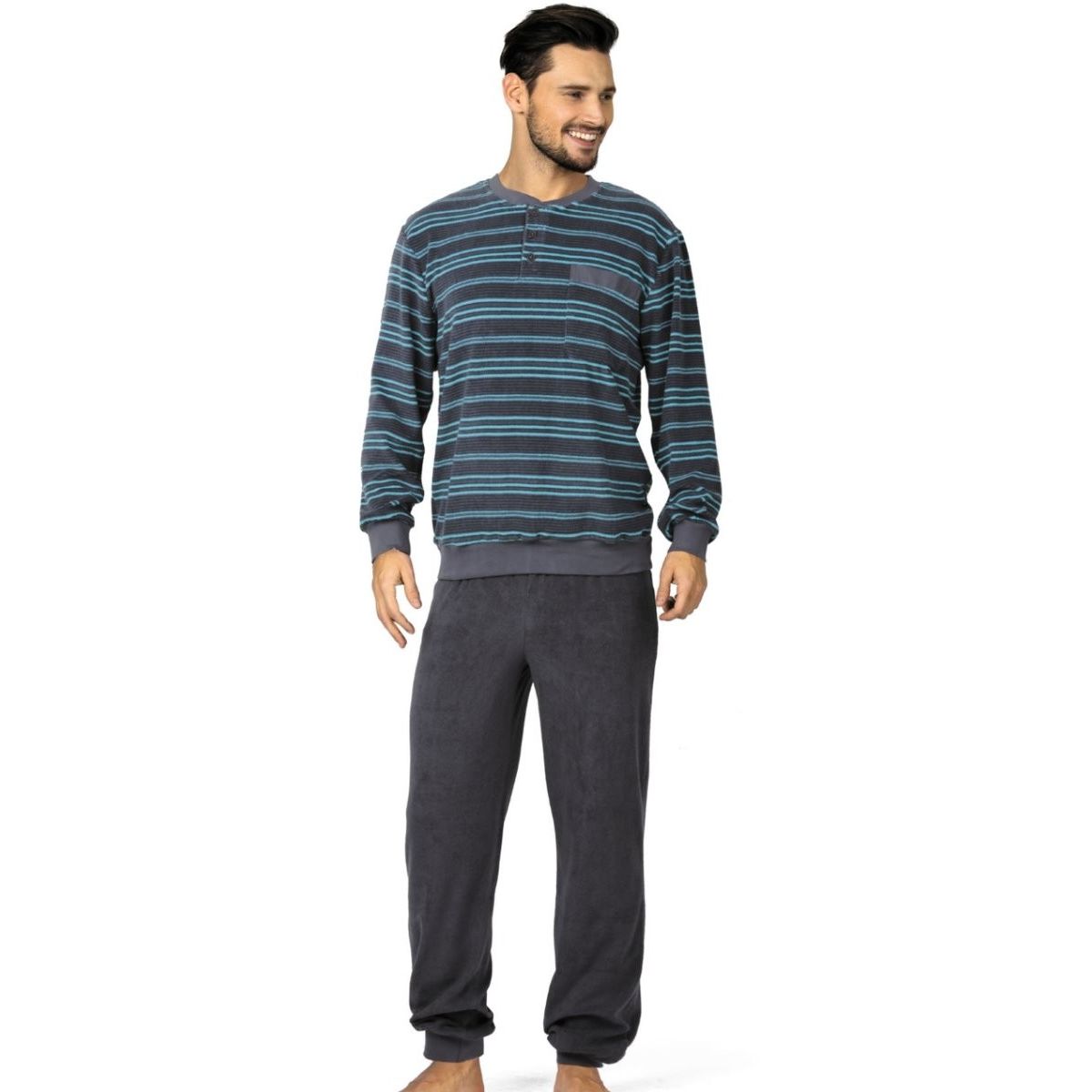 badstof heren pyjama wibra