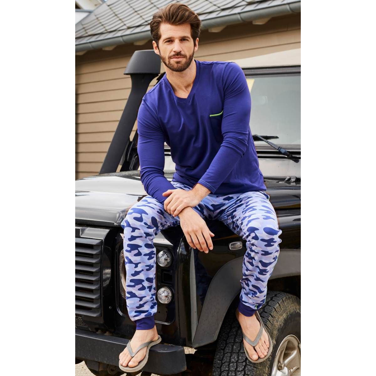 Motivatie Wegversperring boeren Heren pyjama camouflage blauw | Online de mooiste pyjama's, nachthemden,  ondermode en meer