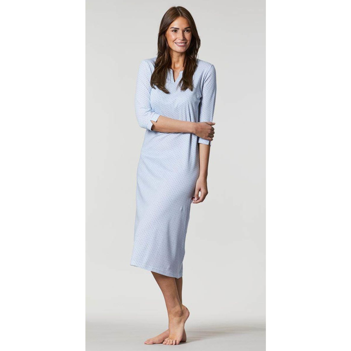 Modern lang blauw | Gratis verzending Pyjama-webshop | Online de mooiste nachthemden, ondermode meer