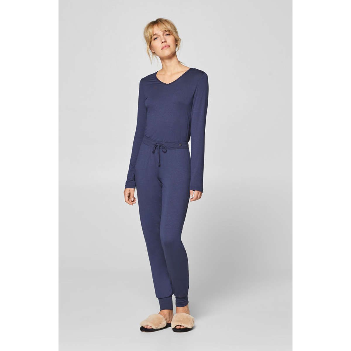 Blauwe dames pyjamabroek Esprit | Bestel eenvoudig online | Gratis ...