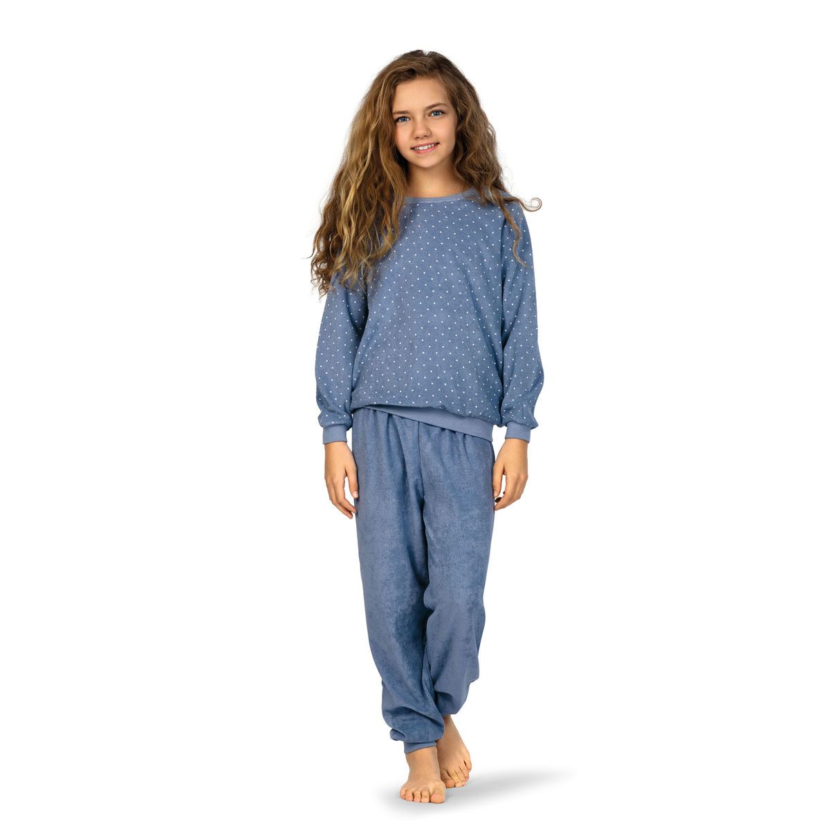 Komkommer metro God Meisjes pyjama blauw badstof | Gratis verzending | Online de mooiste  pyjama's, nachthemden, ondermode en meer