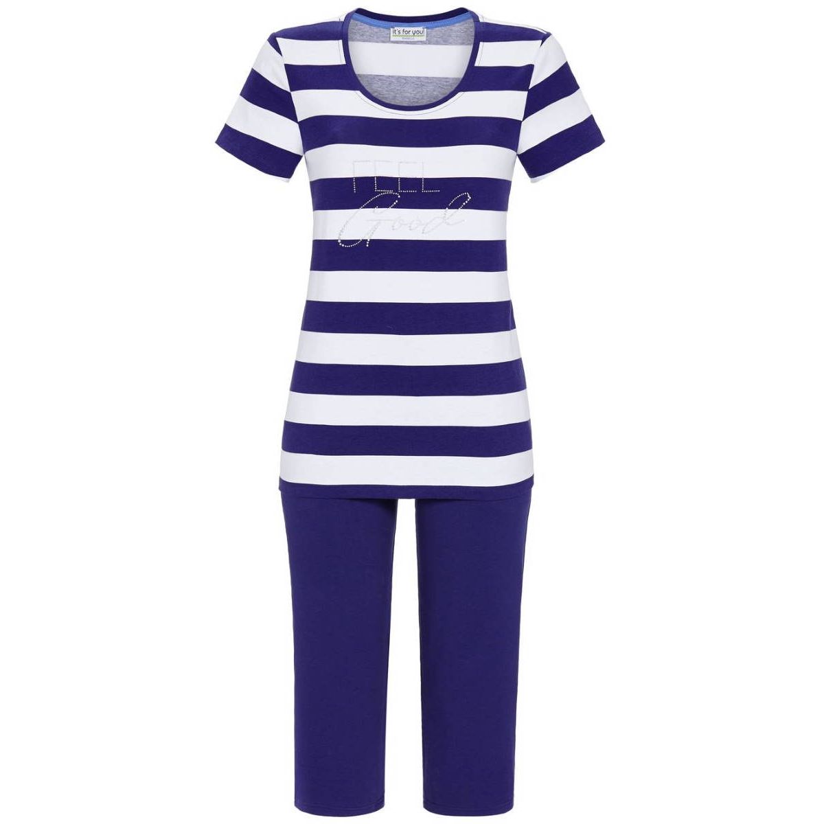 aan de andere kant, long Hoop van Donker blauw gestreepte pyjama | Bestel eenvoudig online | Gratis  verzending en retour | Online de mooiste pyjama's, nachthemden, ondermode  en meer