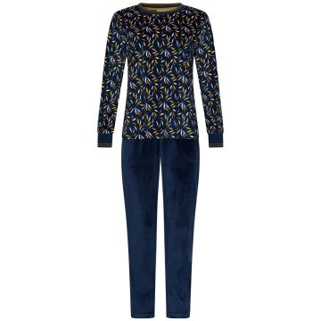 Duurzame velours pyjama nachtblauw