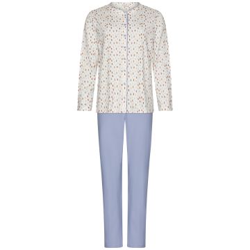 Katoenen doorknooppyjama pastel stippen
